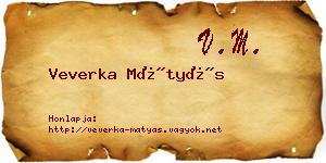 Veverka Mátyás névjegykártya