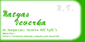 matyas veverka business card